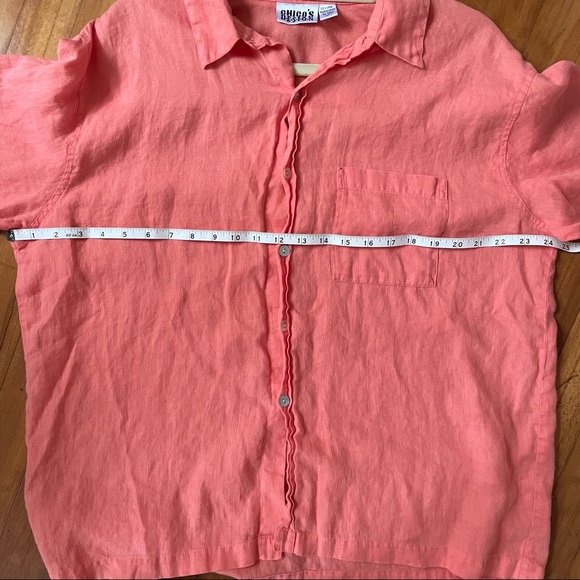 Salmon Pink Linen Boxy Top - Picture 4 of 6